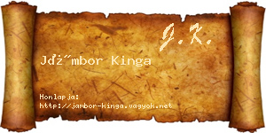 Jámbor Kinga névjegykártya